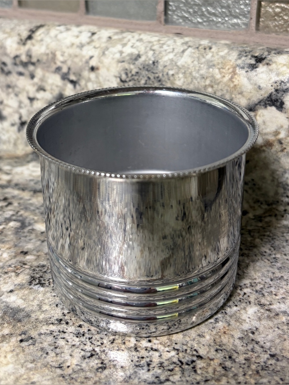 Antique Vintage Art Deco Farber Bros. Krome-Kraft chrome metal Holder Cup 2.5”
